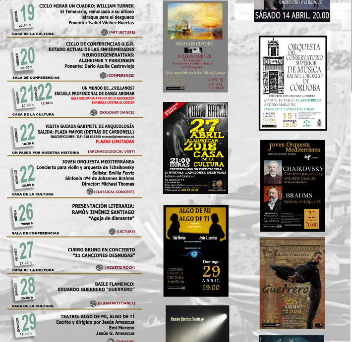 Almuñécar presenta una destacada propuesta cultural para el mes de abril